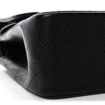 Caviar Quilted Jumbo Double Flap Black