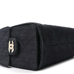 Denim Quilted Mini Chanel 25 Handbag Dark Blue