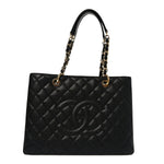 Caviar Quilted Grand Shopping Tote GST Black
