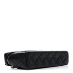 Caviar Quilted Top Handle Slim Vanity With Chain Black