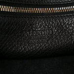 Pebbled Calfskin Large Rockstud Flip-Lock Messenger Bag Black