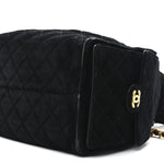 Suede Quilted Medium Chanel 25 Handbag Black