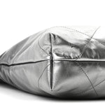 Metallic Shaded Calfskin Quilted Chanel 22 Black Silver