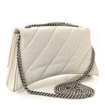 Crushed Calfskin Quilted XS Crush Chain Bag  Optic White