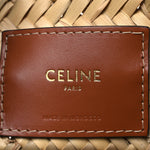 Raffia Calfskin Triomphe Medium Panier Tan