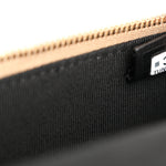 Suede Calfskin Shiny Lambskin Quilted Top Handle Slim Vanity Case With Chain Beige Black