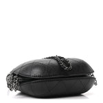 Aged Calfskin Quilted Small Gabrielle Bucket Black