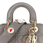 Lambskin Cannage Small Lucky Badges My Lady Dior Grey