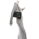 Calfskin Y Quilted Monogram Small Loulou Chain Satchel Black