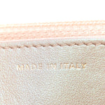 Iridescent Caviar Quilted Wallet on Chain WOC Beige