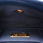 Goatskin Quilted Chanel 19 Waist Bag Dark Blue