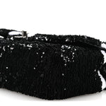 Sequin Ribbon Small Rectangular Flap Black White