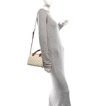 Triomphe Canvas Calfskin Small Boston Bag White