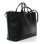 Textured Dollar Calfskin Medium Ophidia Shoulder Tote Bag Black