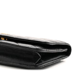 Lambskin Quilted Wallet On Chain WOC Black