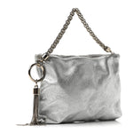 Metallic Goatskin Callie Mea Tassel Silver
