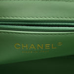 Shiny Aged Calfskin Quilted Nano Kelly Shopper Light Green
