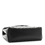 Calfskin Y Quilted Monogram Monochrome Small Loulou Chain Satchel Black