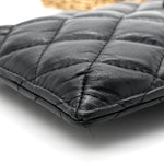 Aged Calfskin Quilted Reissue Phone Holder With Chain Bag Black
