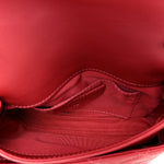 Metallic Calfskin Quilted Top Handle Flap Dark Pink