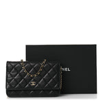 Caviar Quilted Wallet on Chain WOC Black