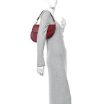 Grained Calfskin Saddle Bag Red