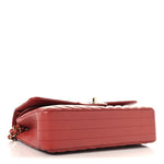 Lambskin Chevron Quilted Medium Double Flap Rosewood