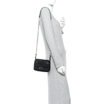Shiny Nappa Trapuntata Micro Double Baguette Black