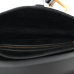 Grained Calfskin Saddle Bag Black