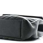 Sheepskin Matelasse Chevron Monogram Medium College Bag Black