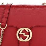 Dollar Calfskin Small Interlocking G Shoulder Bag Red