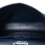Lambskin Quilted Medium Double Flap Navy