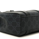 GG Supreme Monogram Appia Calfskin Web Mini Tote Bag Black