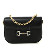 Azalea Calfskin Mini Crystal Horsebit 1955 Shoulder Bag Black