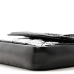 Shiny Aged Calfskin Quilted Waist Belt Bag Black