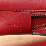 Glossy Calfskin Snakeskin Studded Fox Broche Bamboo Top Handle Bag Red