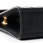 Grain De Poudre Matelasse Chevron Large Monogram Satchel Black
