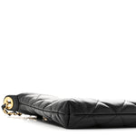 Shiny Lambskin Quilted CC Hobo Black