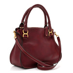 Calfskin Medium Marcie Satchel Stormy Red