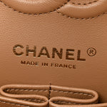 Lambskin Quilted Small Double Flap Brown