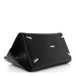 Calfskin Medium Hug Soft Bicolor Shoulder Bag Black Flame Red