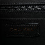 Calfskin Chevron Quilted Large Statement Flap Black