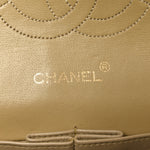 Lambskin Quilted Medium Double Flap Beige
