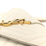 Grain De Poudre Textured Mixed Matelasse Triquilt Small Monogram Satchel Crema Soft