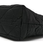 Re-Nylon Nappa Triangle Quilted Padded Small Double Handled Zip Tote Black
