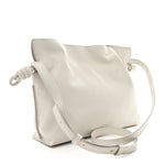 Nappa Medium Flamenco Knot Clutch Pale Grey Light Citrine