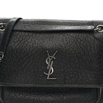 Grained Lambskin Monogram Large Niki Chain Satchel Black