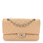 Caviar Quilted Medium Double Flap Beige Clair