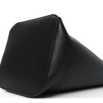 Smooth Calfski Large Woven Pebble Bucket Bag Black