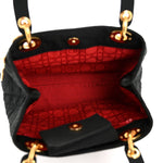 Nylon Cannage Medium Lady Dior Black